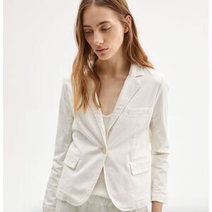 Nili Lotan Brad Cotton Cropped Jacket Eggshell size US4